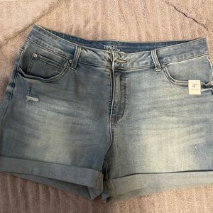 3 pair of time and try stretch distressed shorts